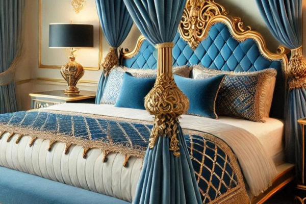 15 Blue and Golden Bedroom Design Ideas