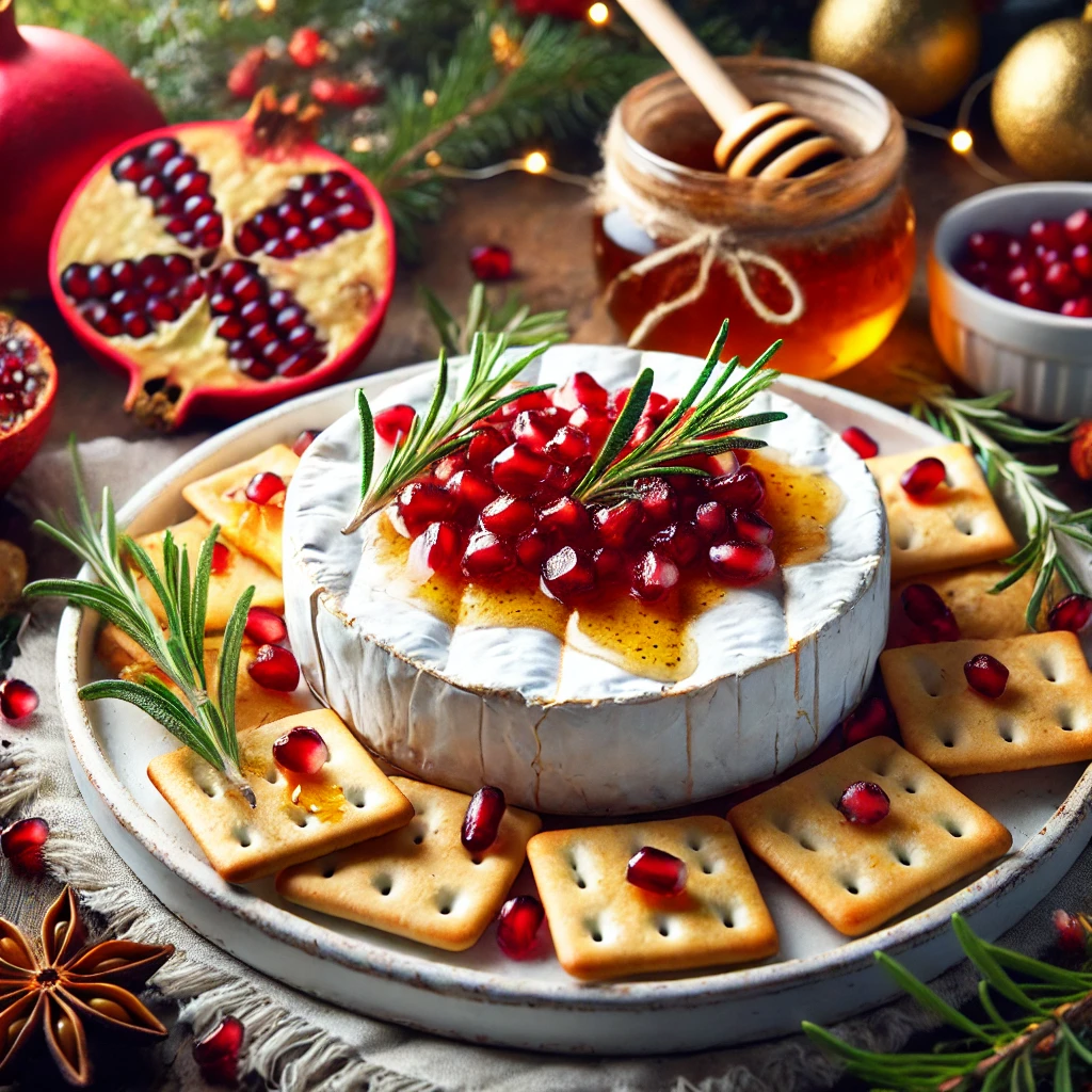 Baked Brie with Pomegranate Seeds