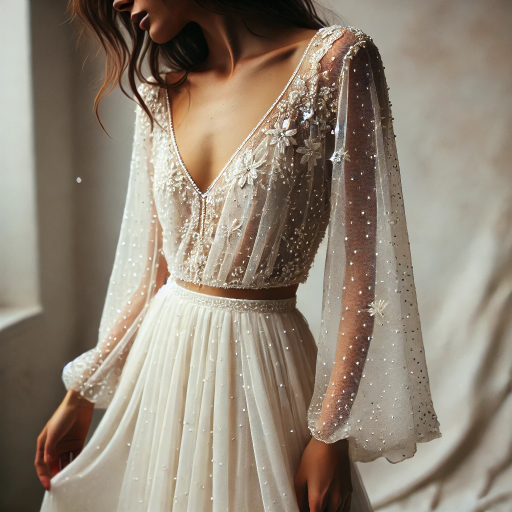 Boho Chic Dress with Crystal Accents