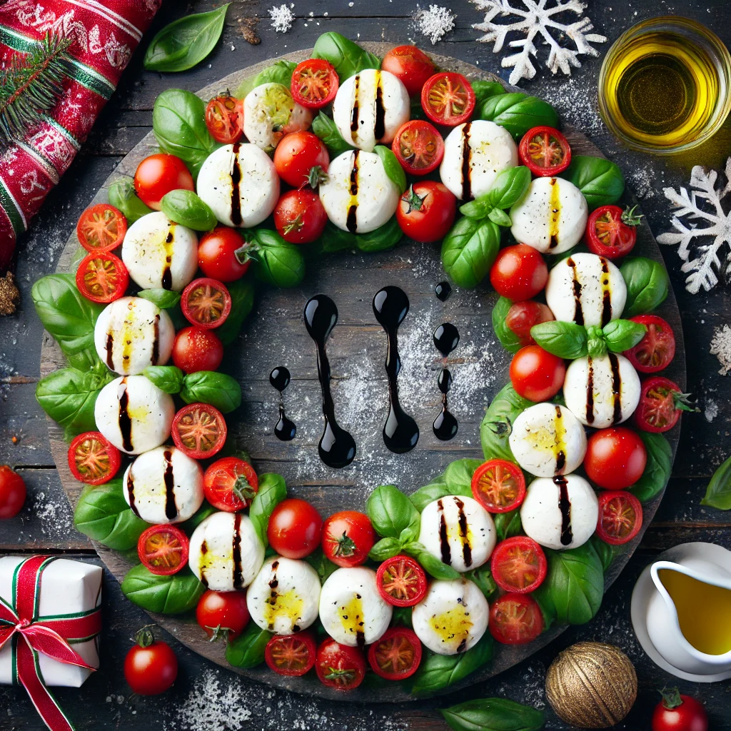 Caprese Christmas Wreath.