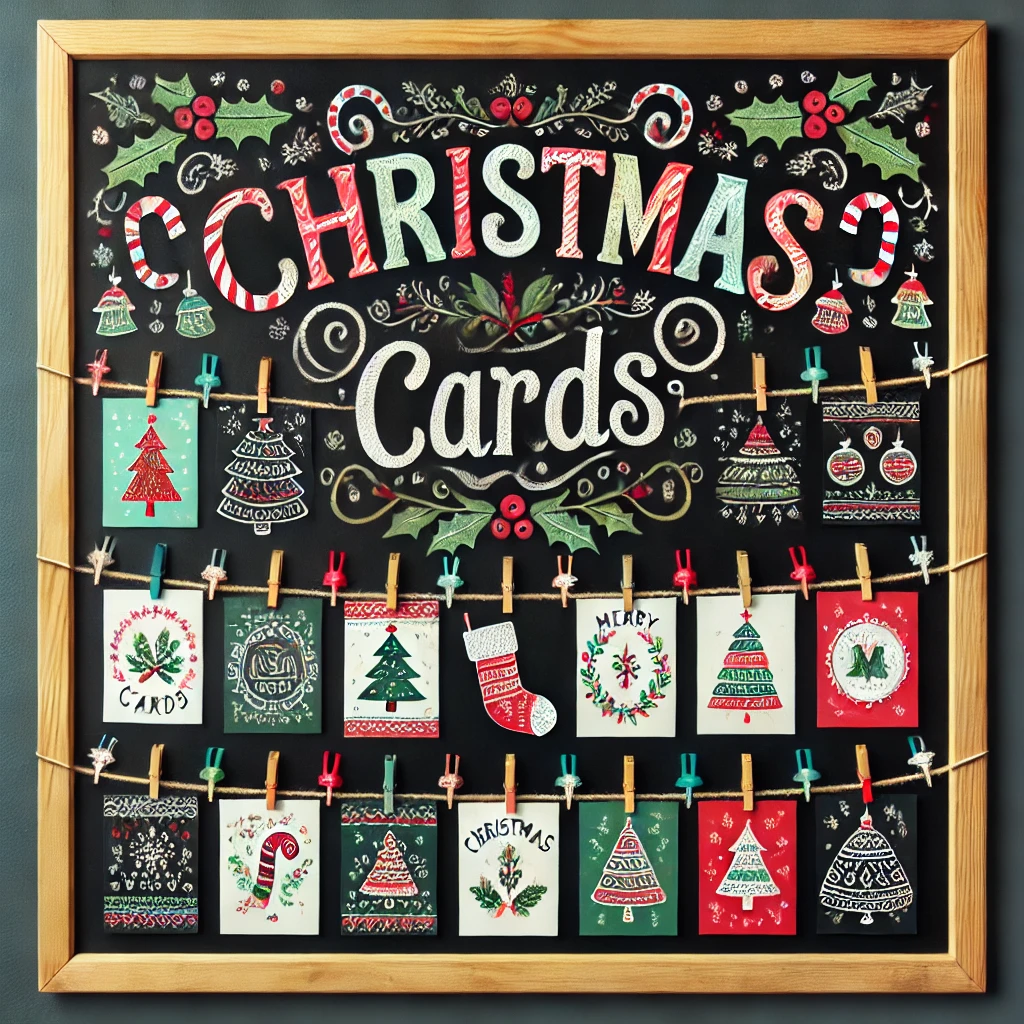 Chalkboard Christmas Card Display