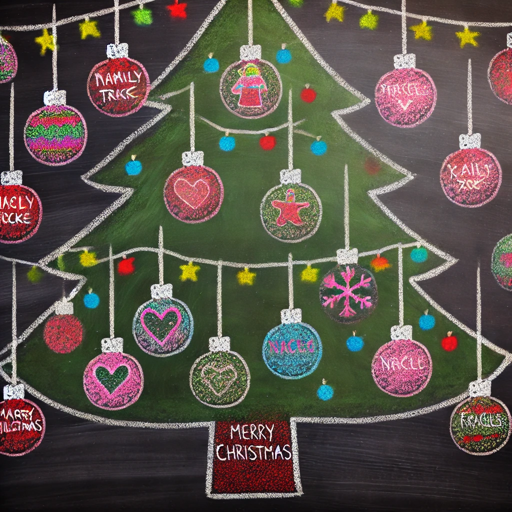 Chalkboard Christmas Ornament Display