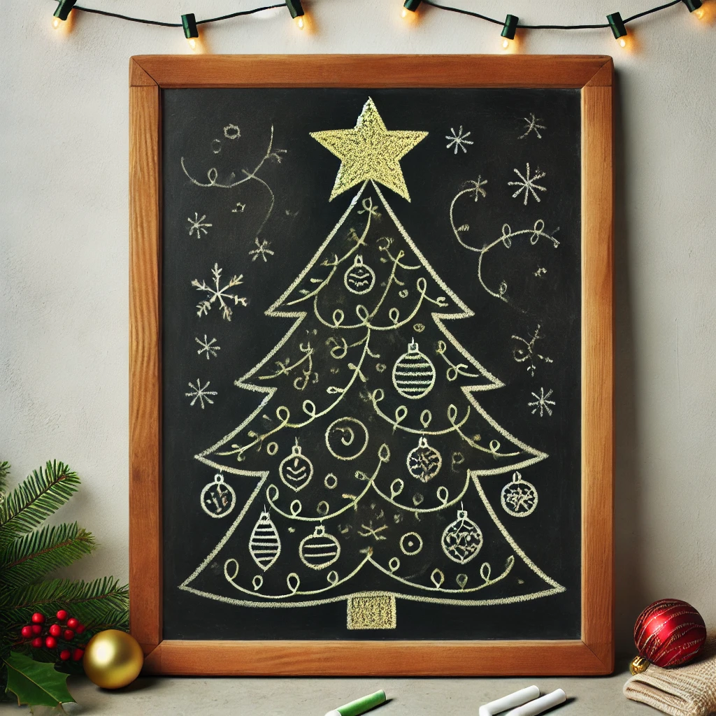 Chalkboard Christmas Tree Doodle