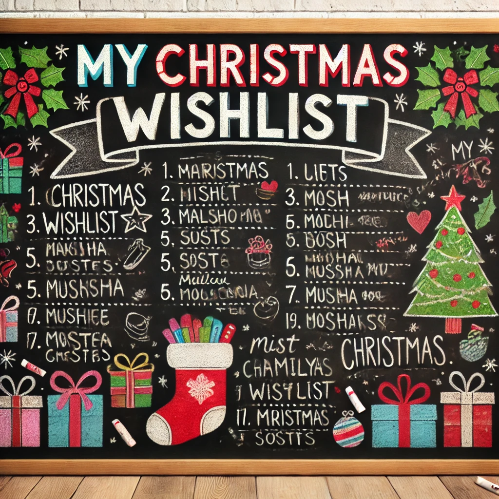 Chalkboard Christmas Wishlist