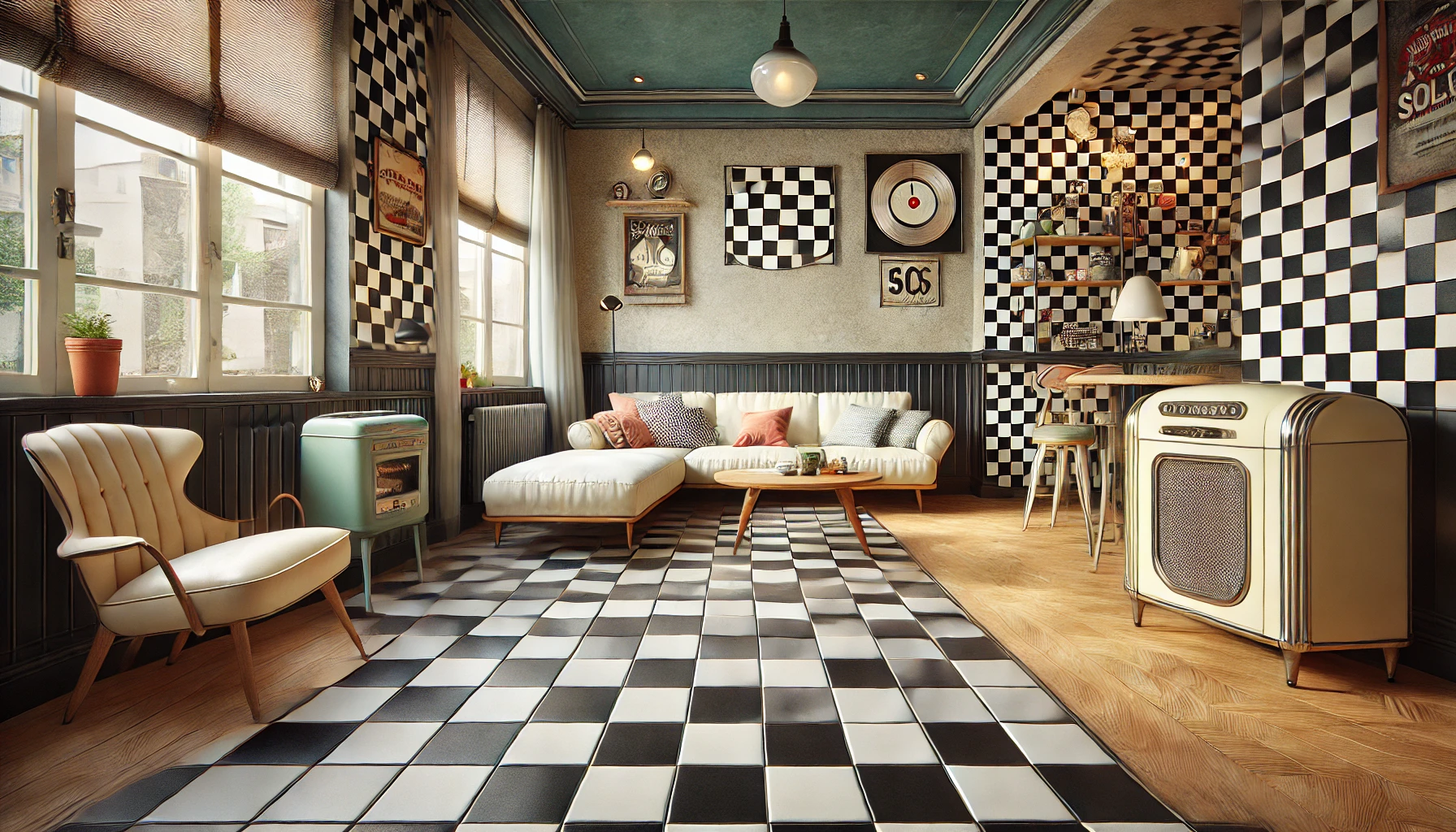 Checkerboard Pattern Tiles for a Retro Twist