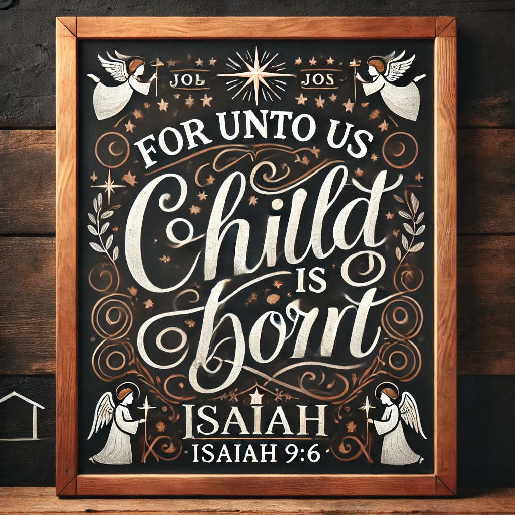 Christian Christmas Chalkboard Message