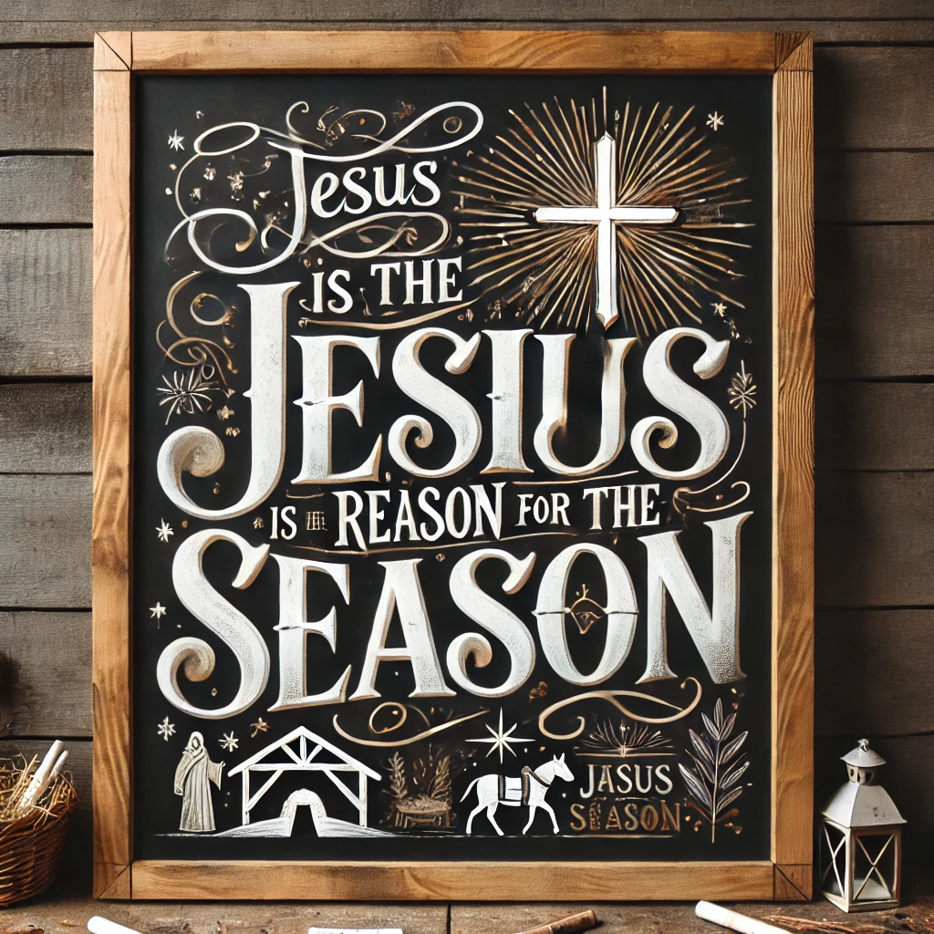 Christian Christmas Chalkboard Quote