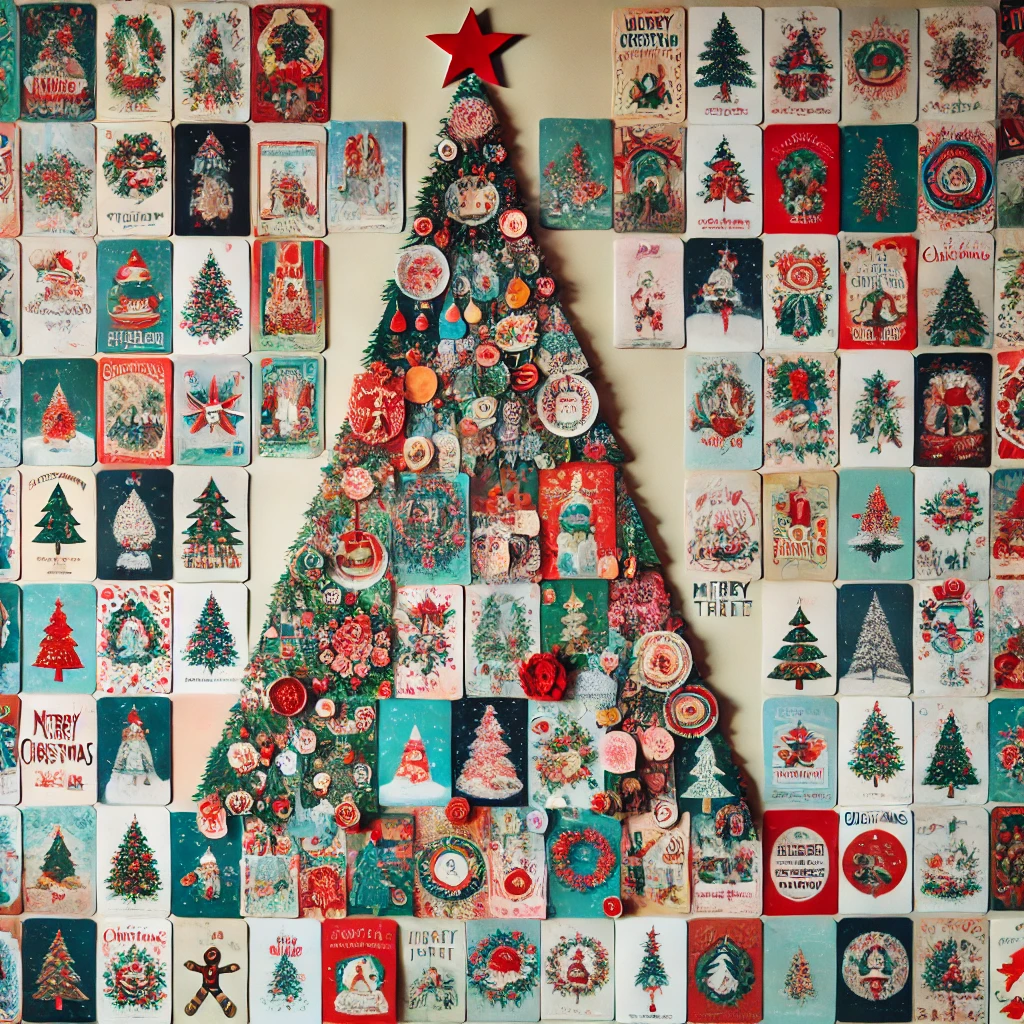 Christmas Card Collage Wall