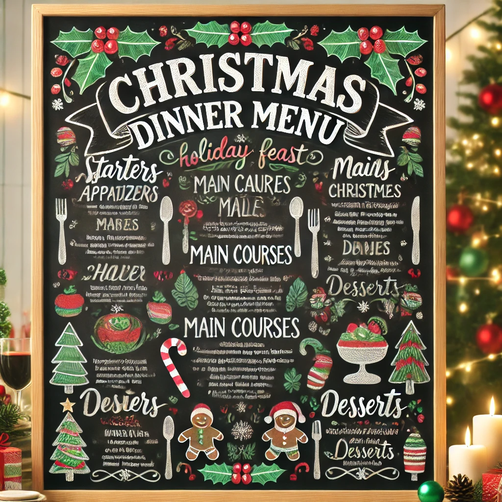 Christmas Chalkboard Dinner Menu