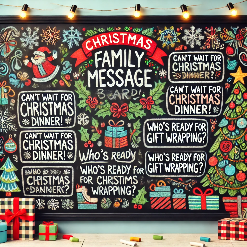 Christmas Chalkboard Family Message Board