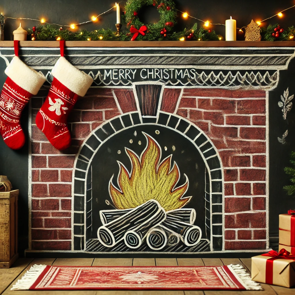 Christmas Chalkboard Fireplace