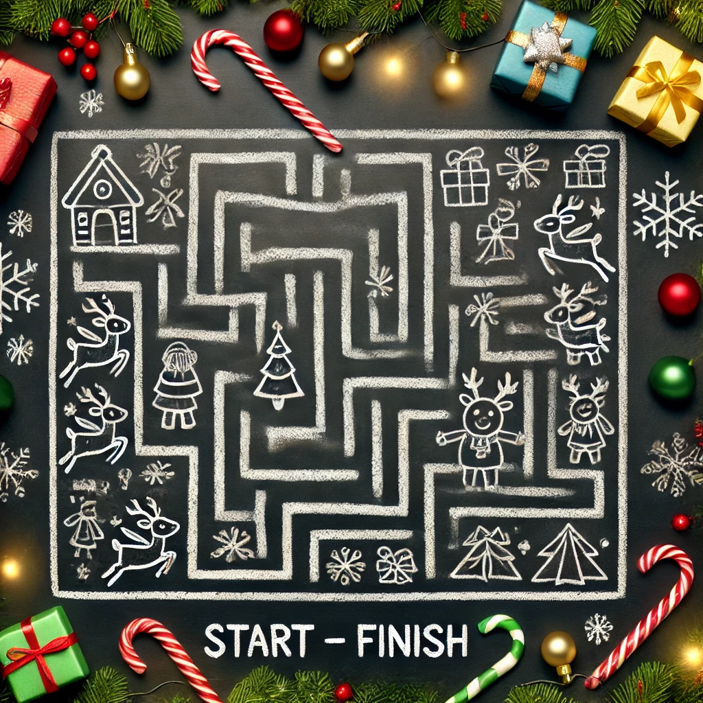 Christmas Chalkboard Maze