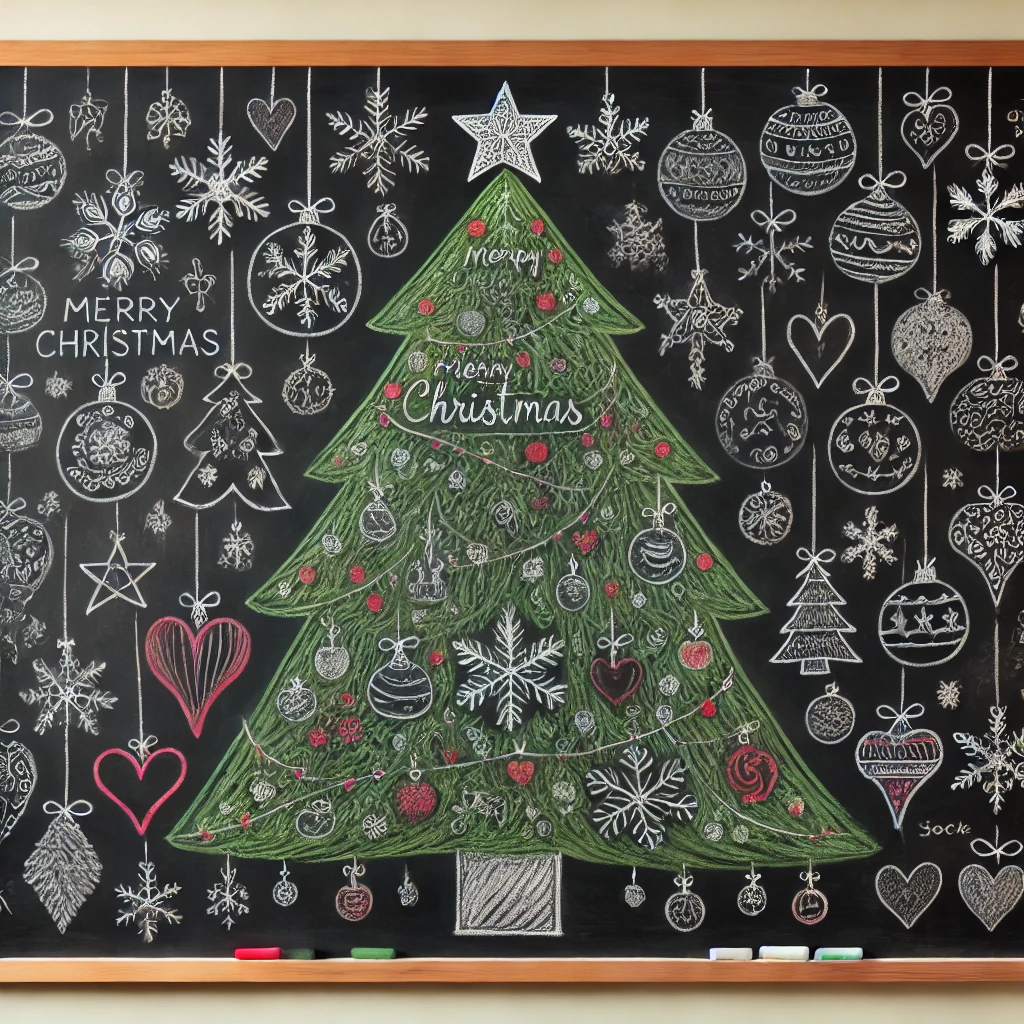 Christmas Chalkboard Ornament Exchange