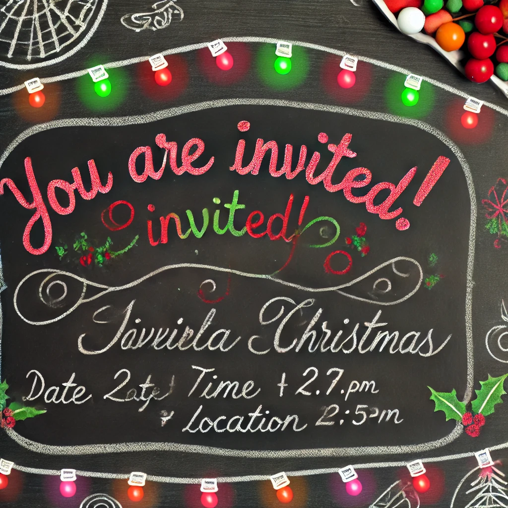 Christmas Chalkboard Party Invitation (2)