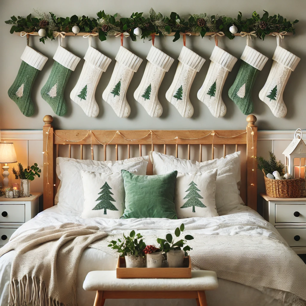 Christmas Stockings Hung on the Bedpost