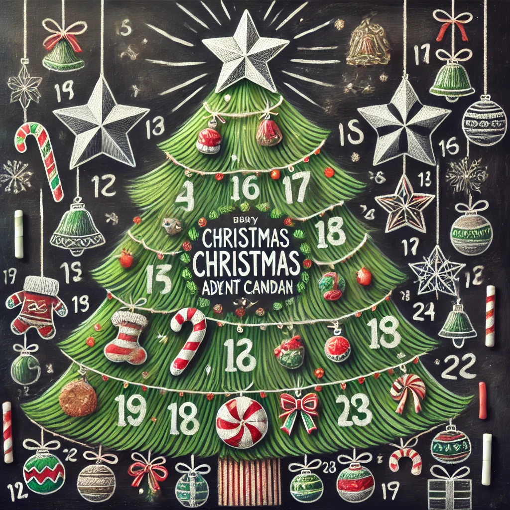 Christmas Tree Advent Chalkboard