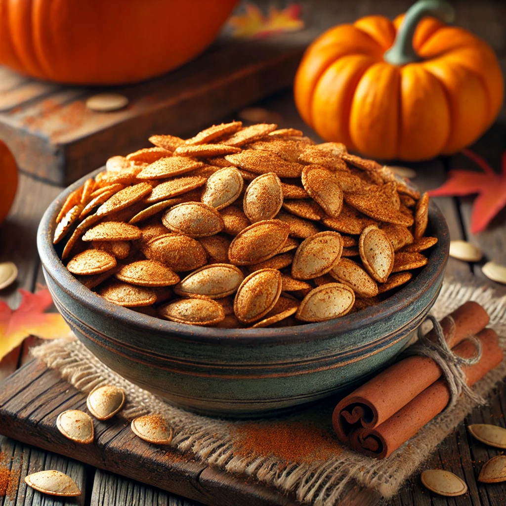 Cinnamon Roasted Pumpkin Seeds