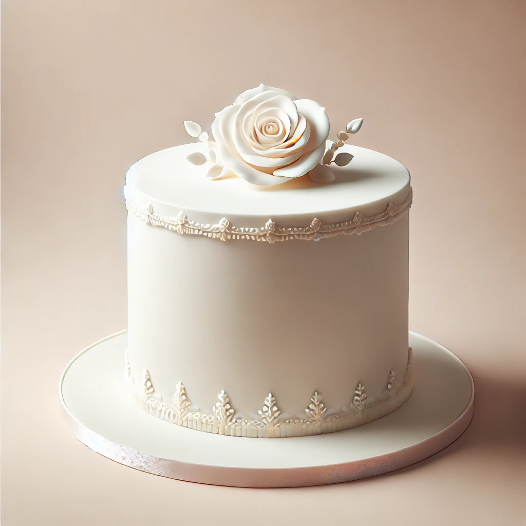 Classic White Fondant Cake.