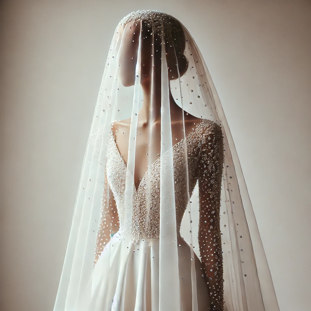 Crystal Veil with Simple Dress