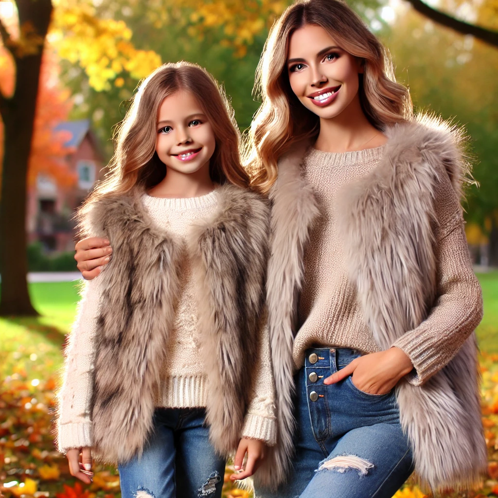 Faux Fur Vests for Added Texture