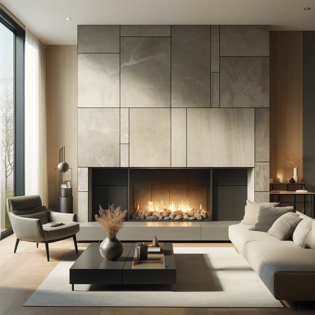 Fireplaces Surrounded by Natural Stone