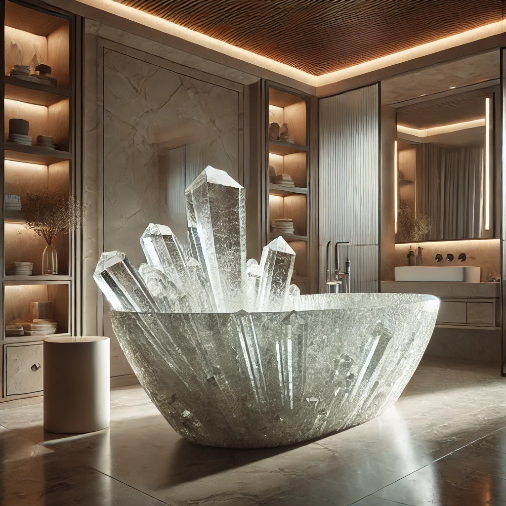 Freestanding Mineral Crystal Bathtub for a Show-Stopping Centerpiece