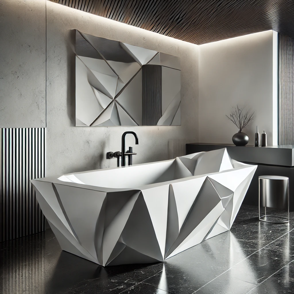 Geometric Bathtub Design for a Modern Aesthetic