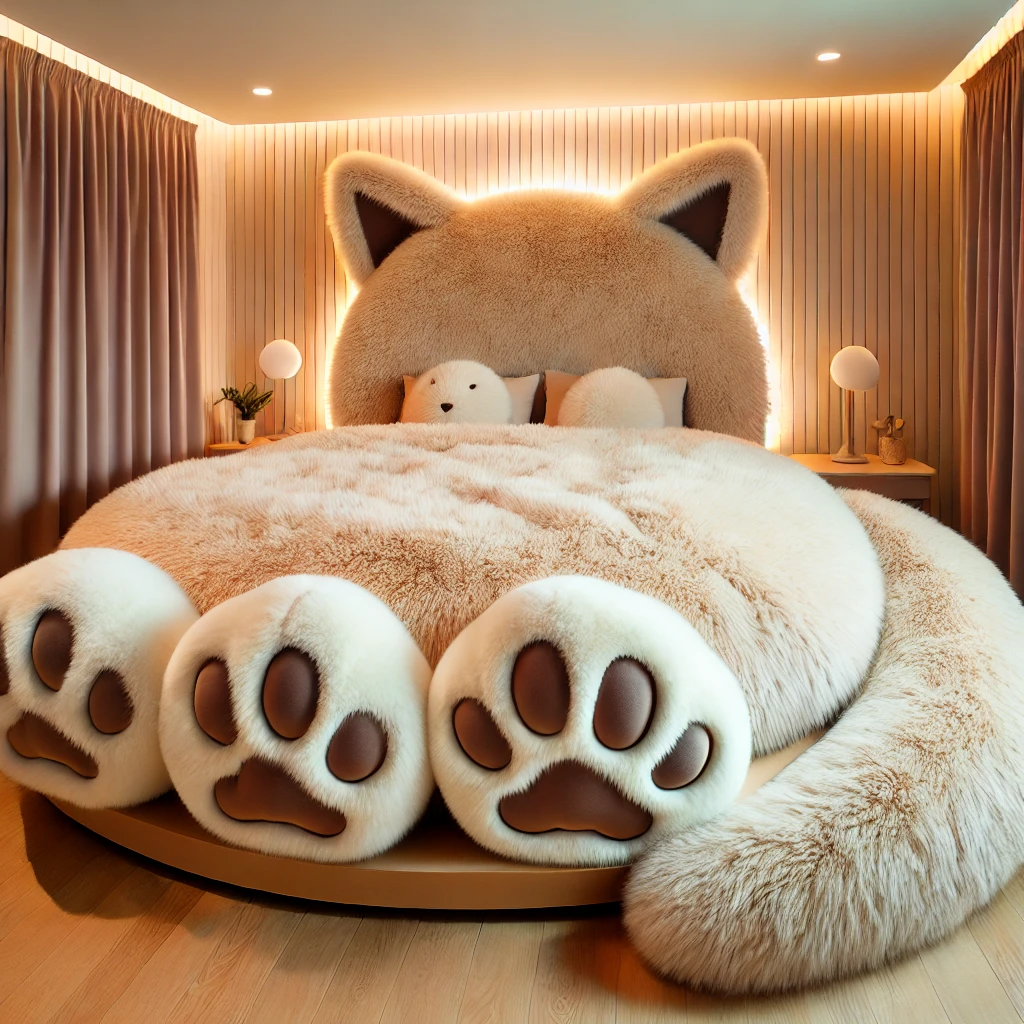 Giant Fluffy Cat Bed