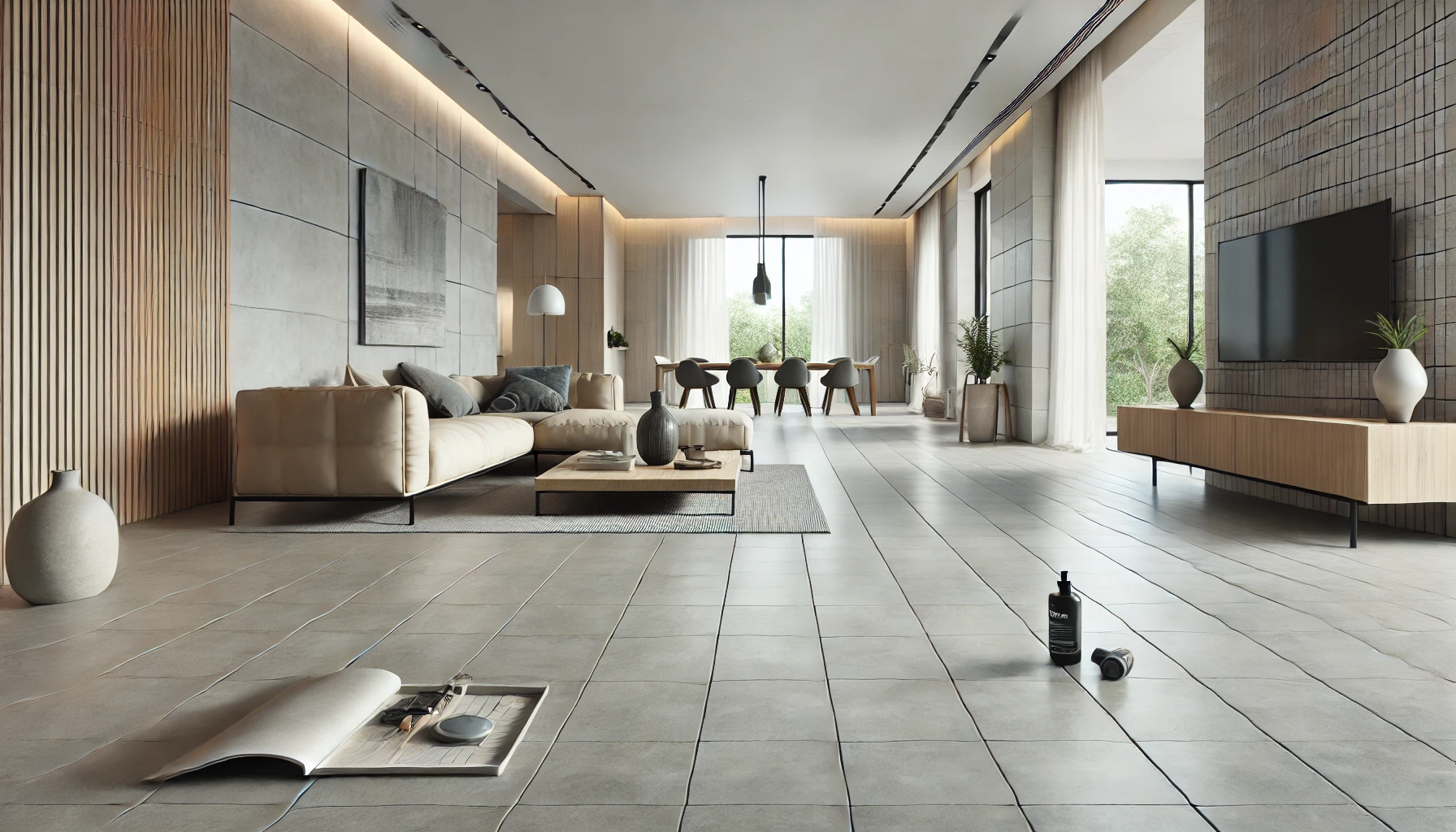 Large Format Tiles for a Spacious Look