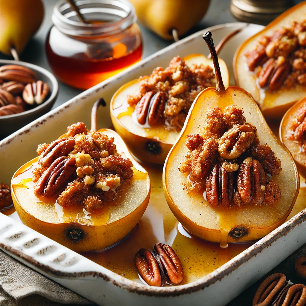 Maple Pecan Baked Pears