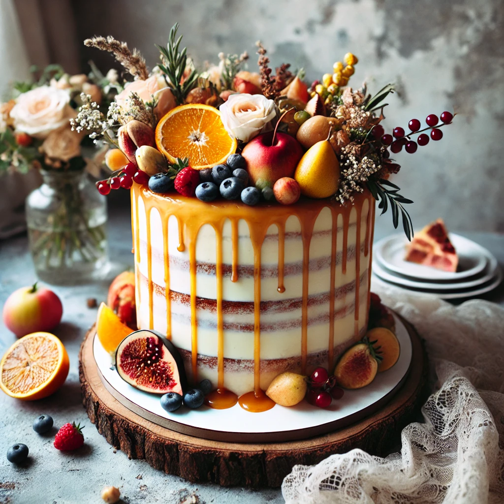 Naked Cake with Drip Icing