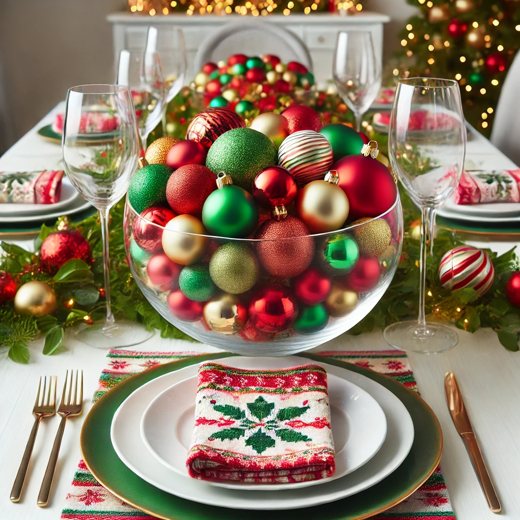 Ornament-Filled Centerpiece.