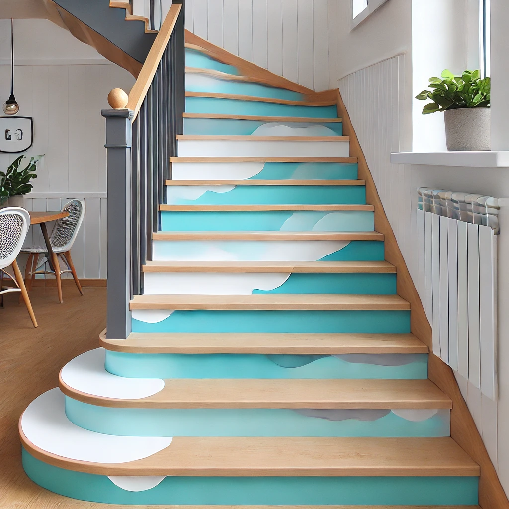 Painted Stairs for a Fun, Creative Twist