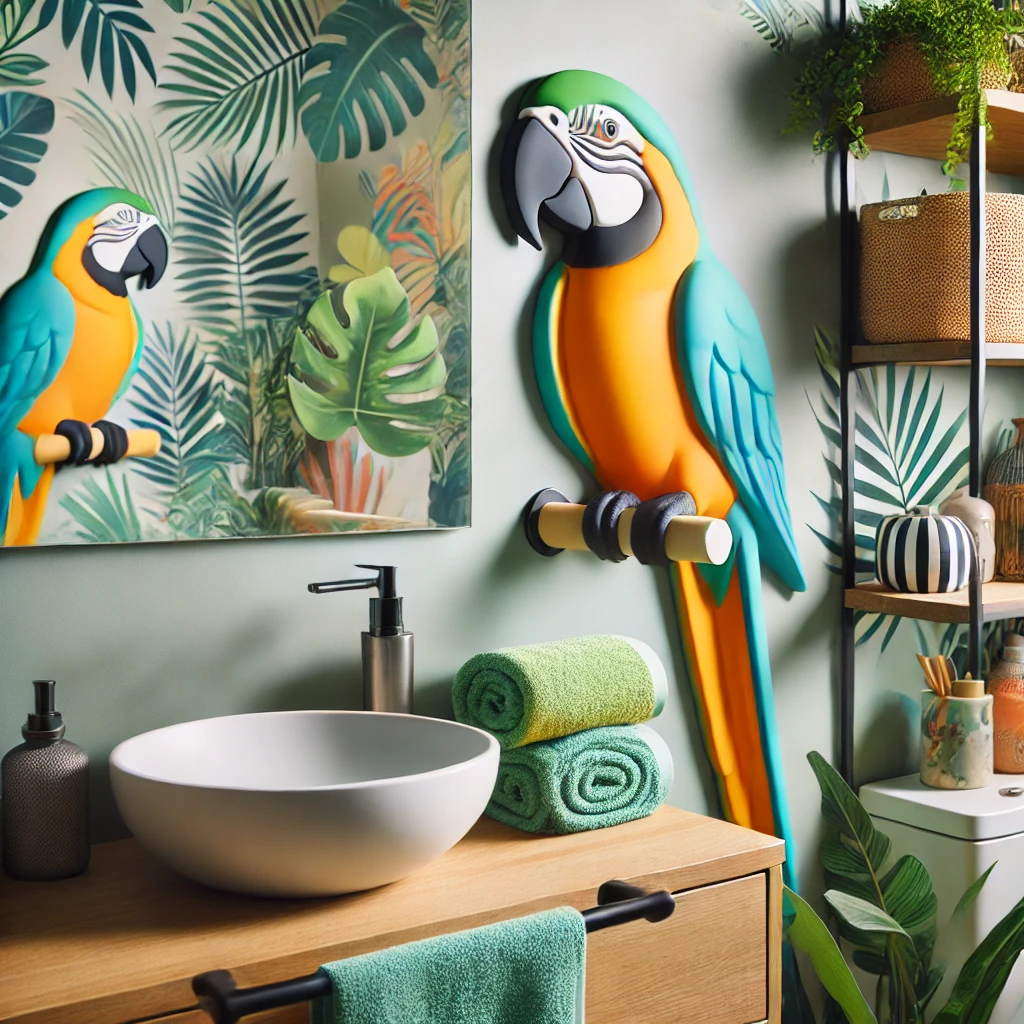 Parrot Perch Towel Holder Playful and Functiona