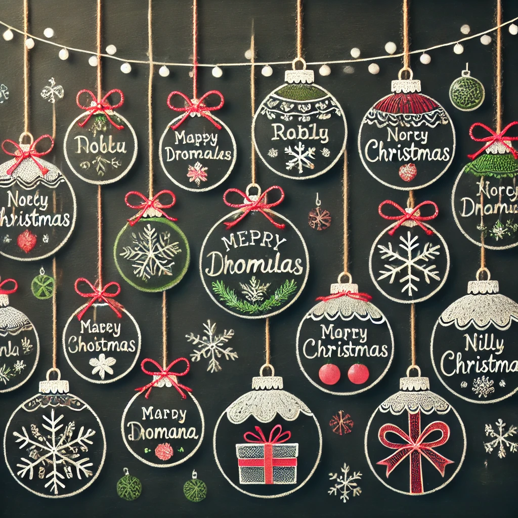 Personalized Christmas Chalkboard Ornaments