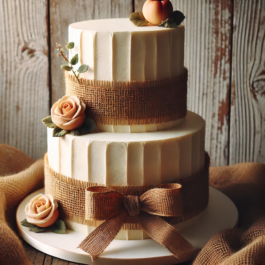 Rustic Burlap Cake.