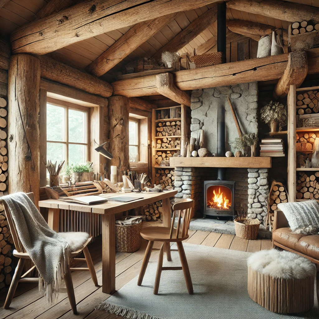 Rustic Cabin Workspace