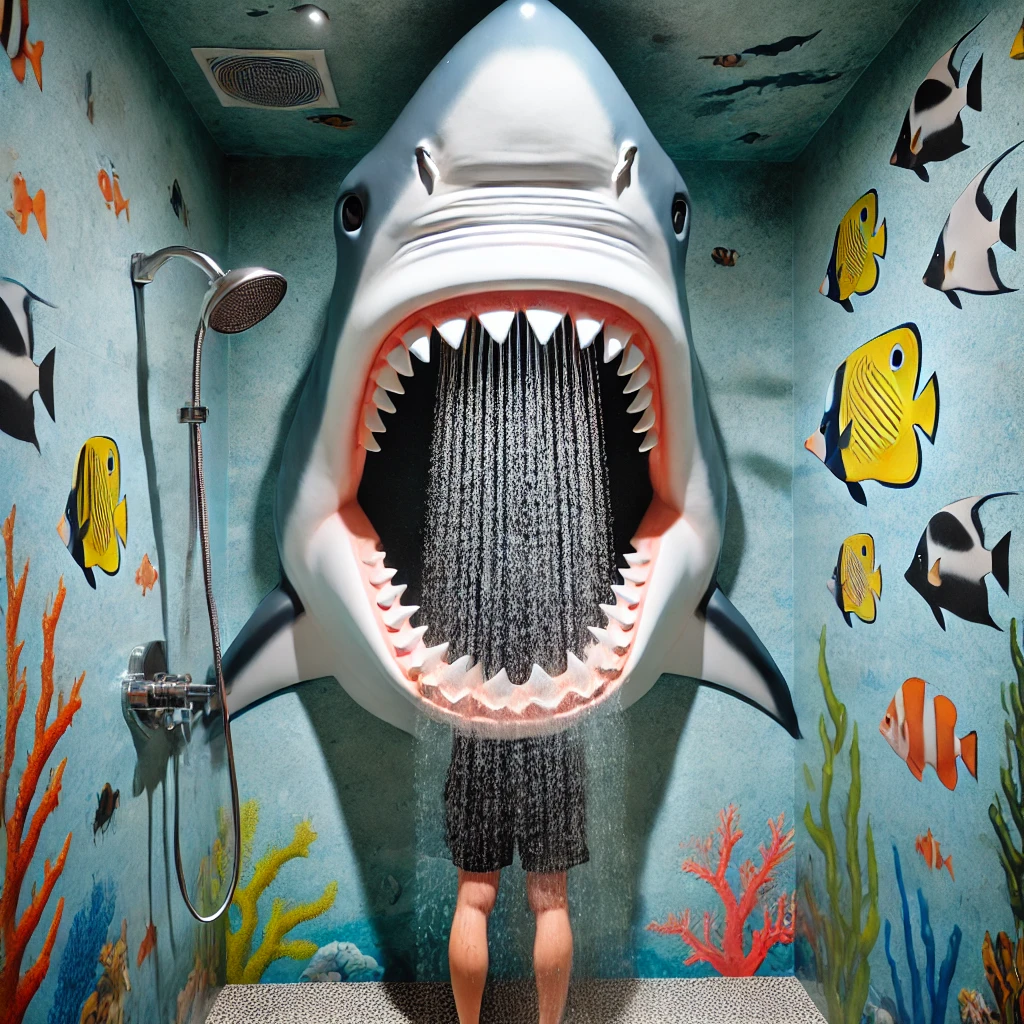 Shark Attack Giant Shark Head Shower