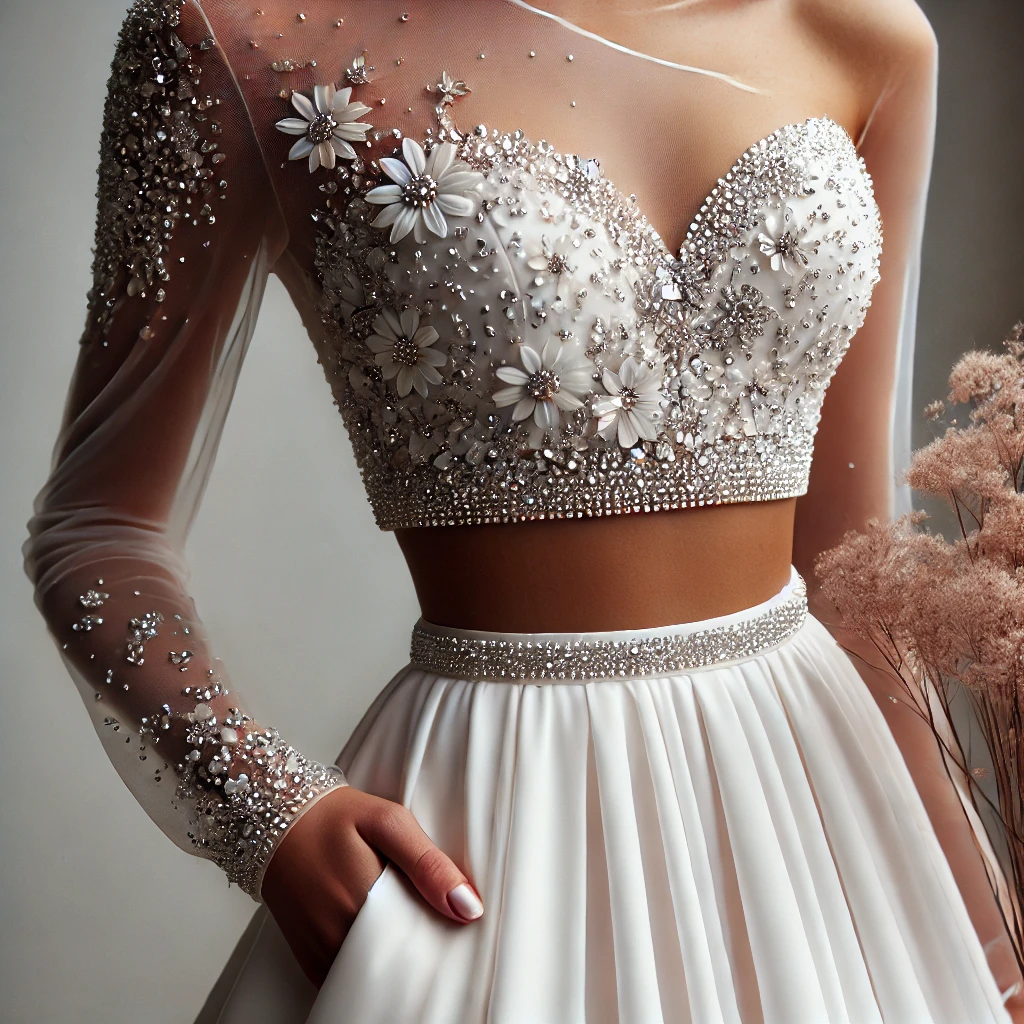 Two-Piece Crystal Wedding Dress