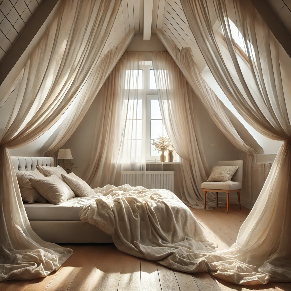 Use Curtains or Blinds to Soften the Room