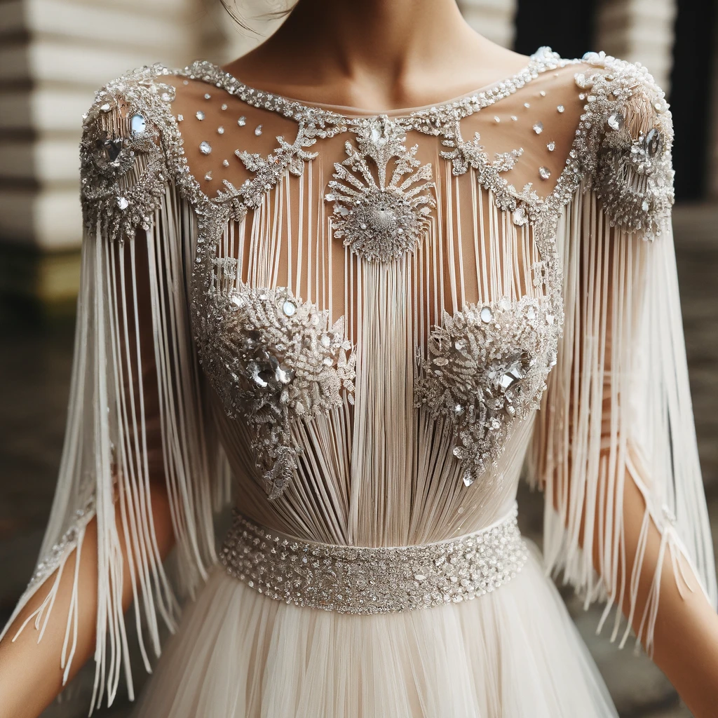 Vintage-Inspired Crystal Fringe Dress