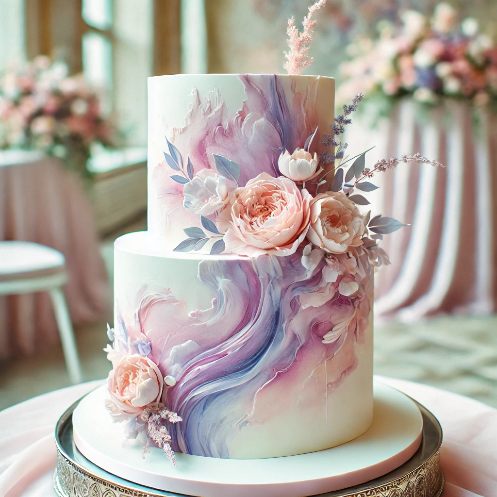 Watercolor Wedding Cake.