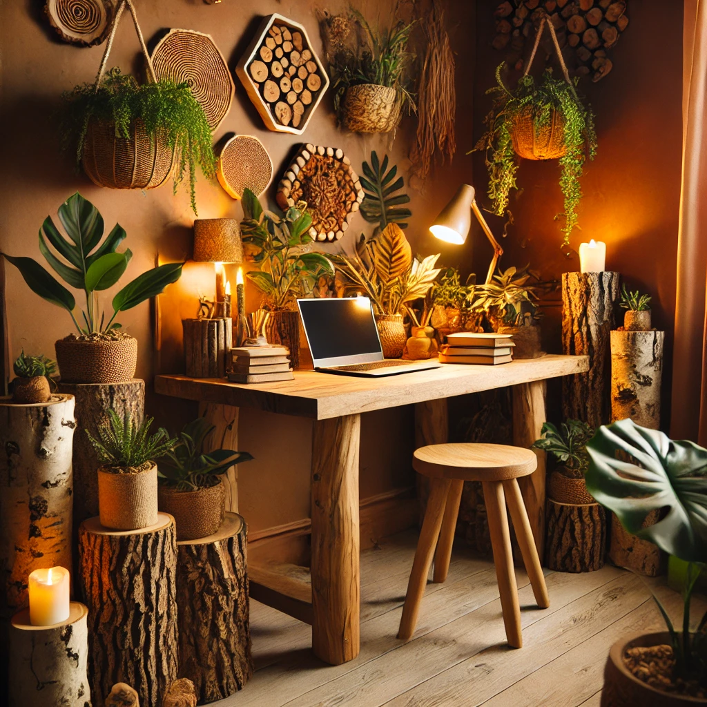 Woodland-Inspired Workspace Nook