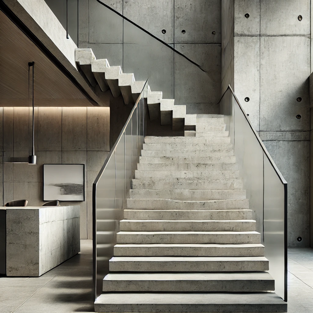 oncrete Staircase for a Contemporary Feel