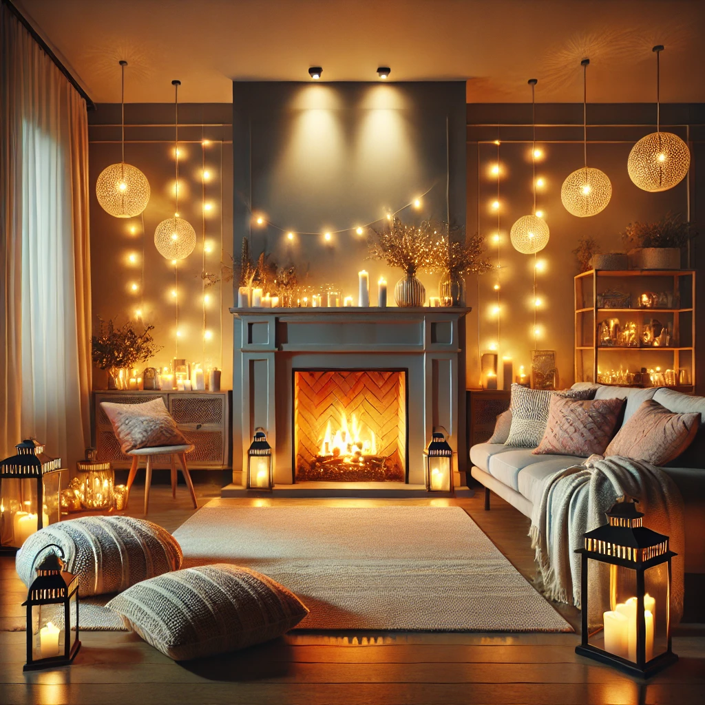 Add Warm Lighting Around the Fireplace