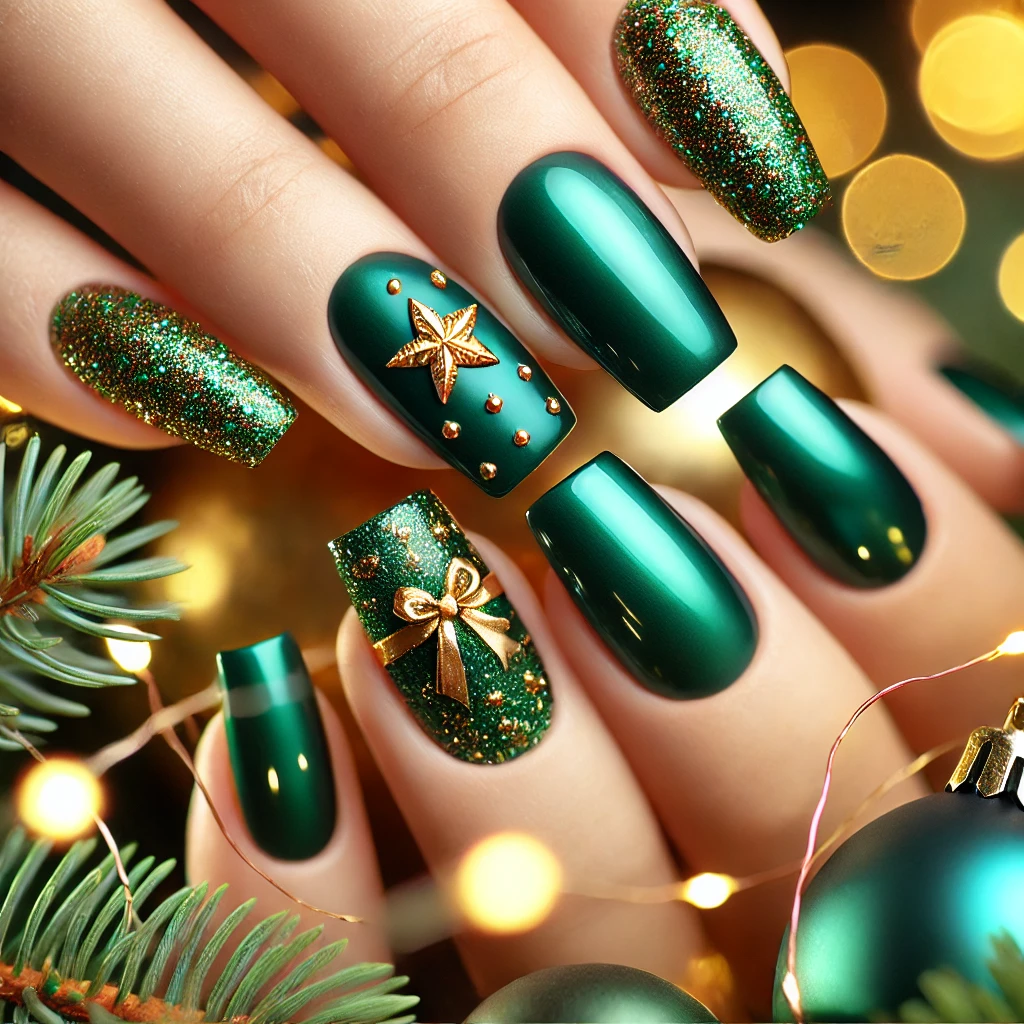 Bold Green with Golden Stars.