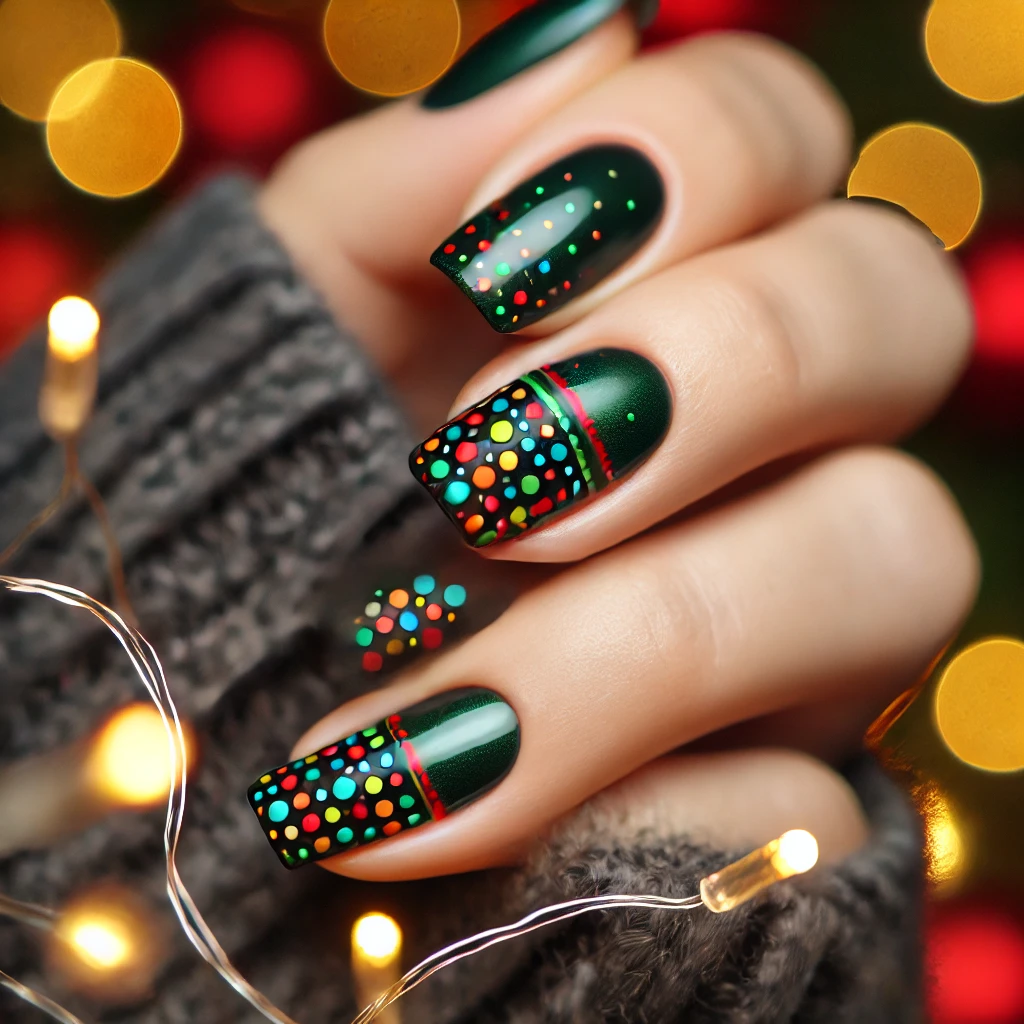 Christmas Lights Accent Nail.