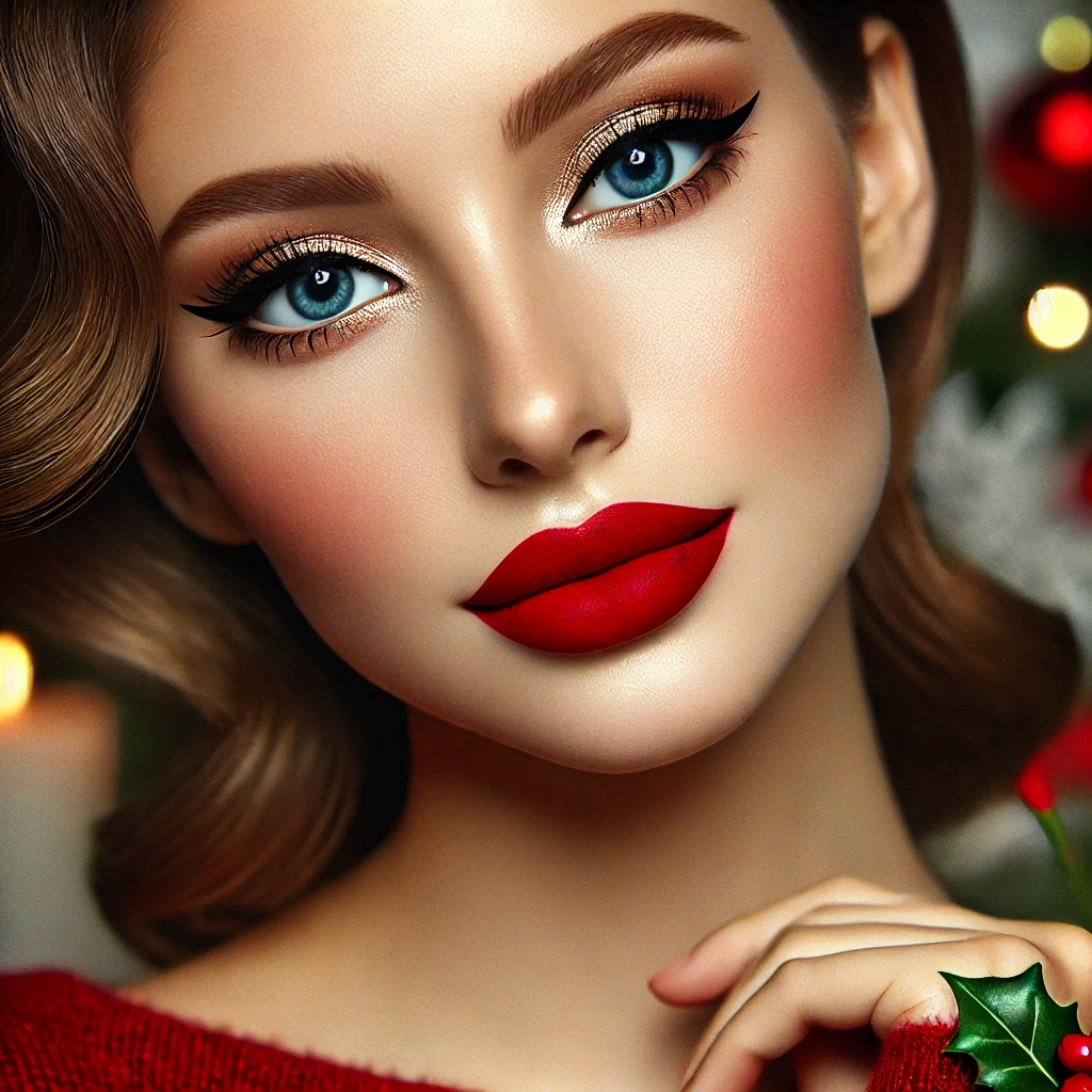 Classic Red Lip with Soft Eyes