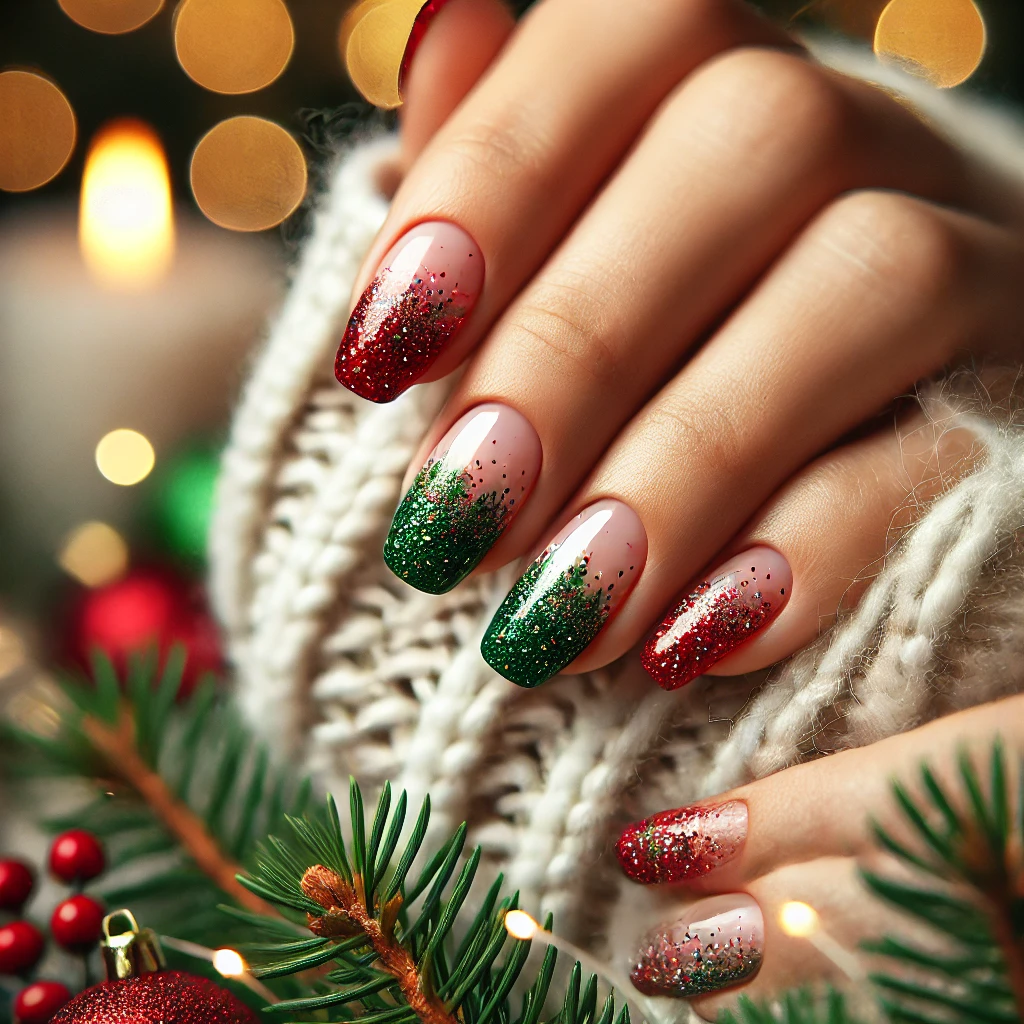 Festive French Tips with a Twist.