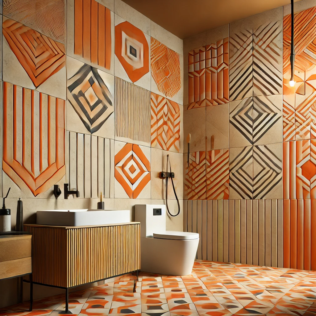 Geometric Orange Tiles